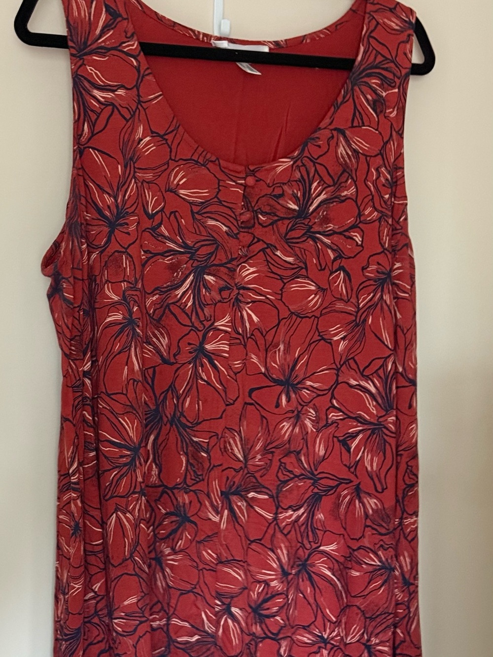Addition Elle Rust Floral Scoop Neck Tank